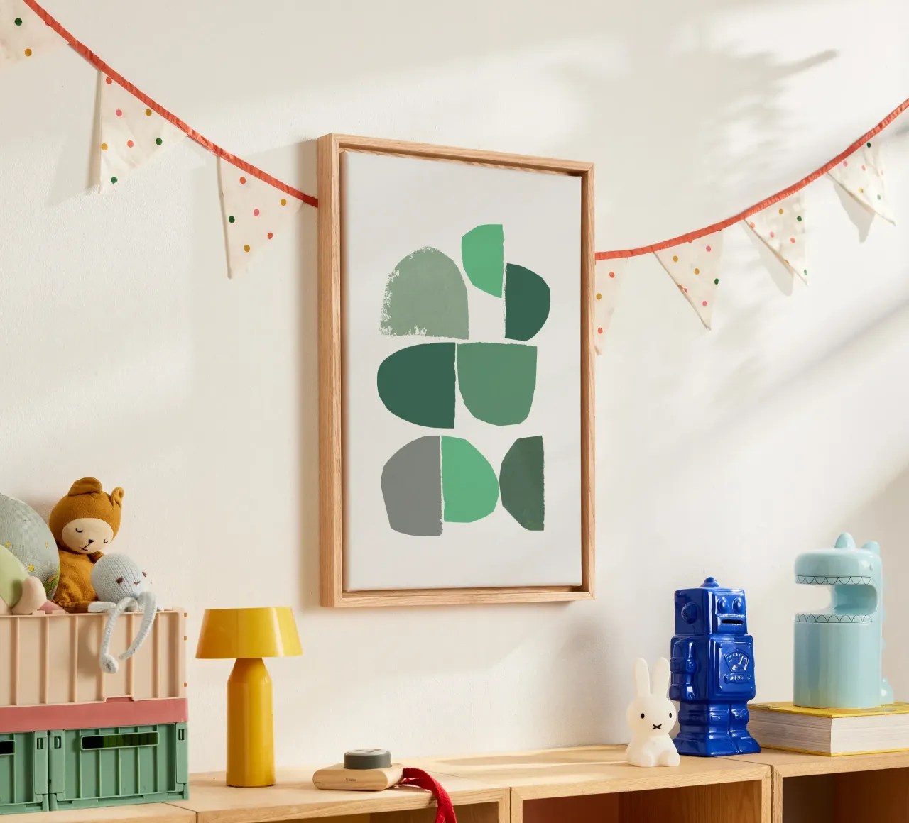 minimalist collage 6-3 canvas met Baklijst van IRIS LEHNHARDT FINE ART