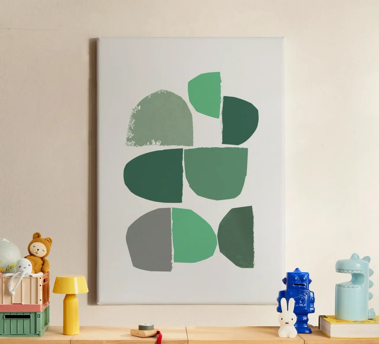 minimalist collage 6-3 canvas met Baklijst van IRIS LEHNHARDT FINE ART