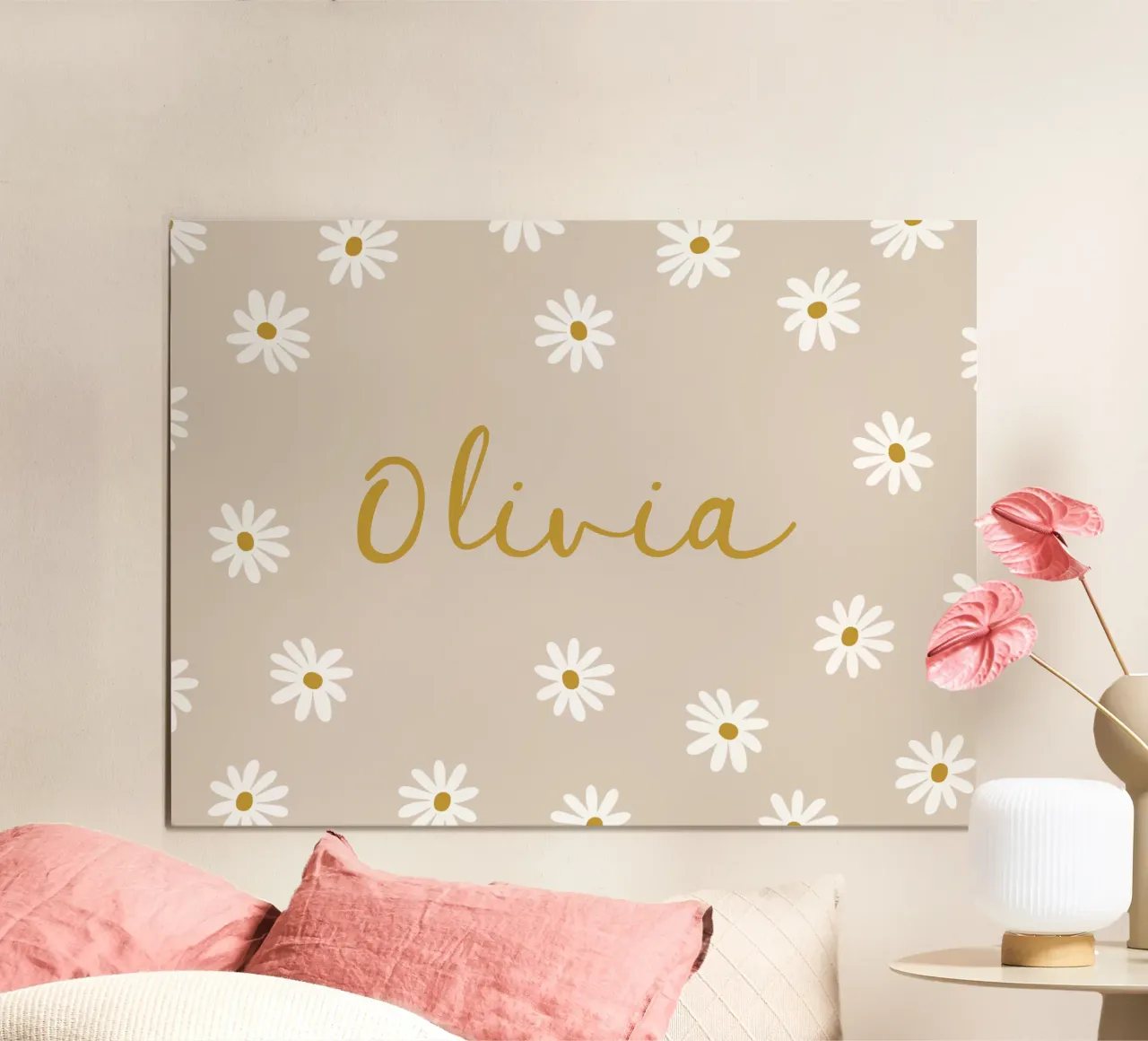 Namensbild Gänseblümchen poster con telaio in alluminio da Ohkimiko