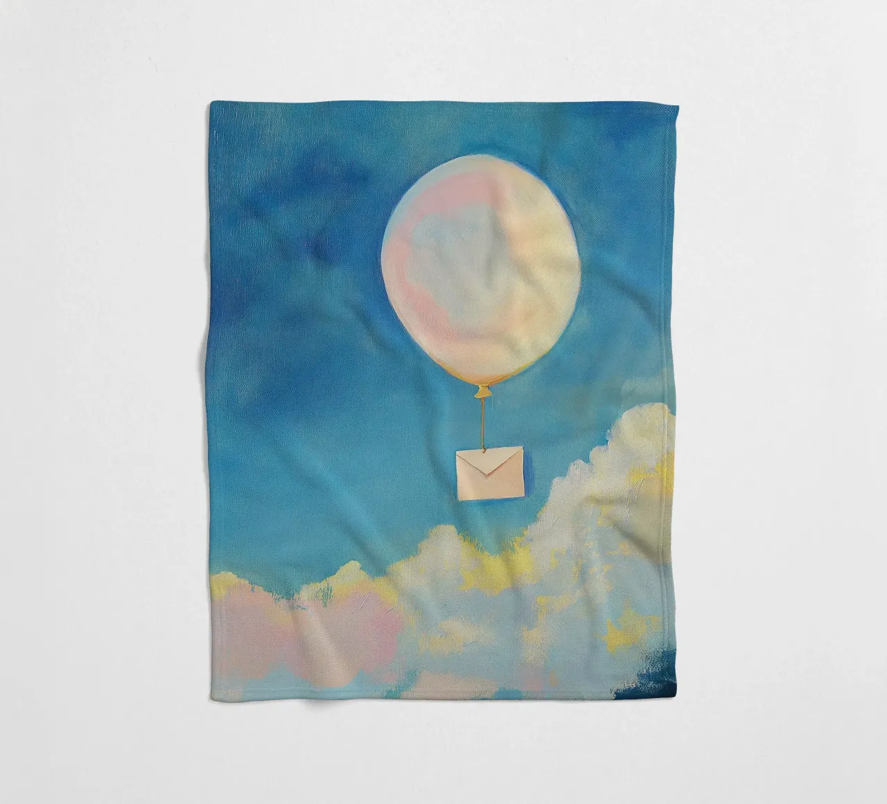 Balloon envelope gift birthday celebration party fleece blanket by Euphoria Theresa