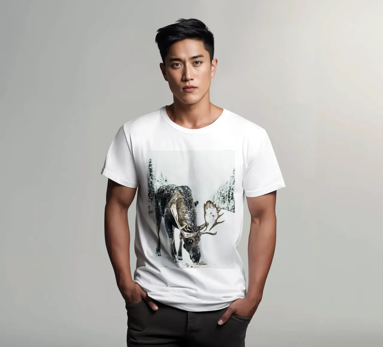 Alce invernale design natura t-shirt da Whole©