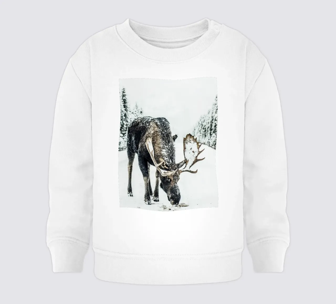 Alce invernale design natura felpa neonato da Whole©