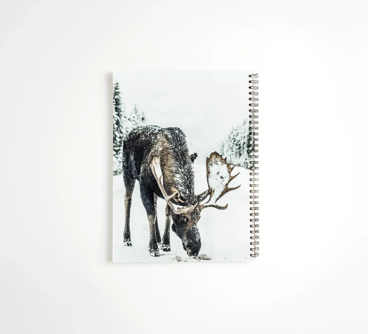 Winter moose nature design spiral notebook by Whole©