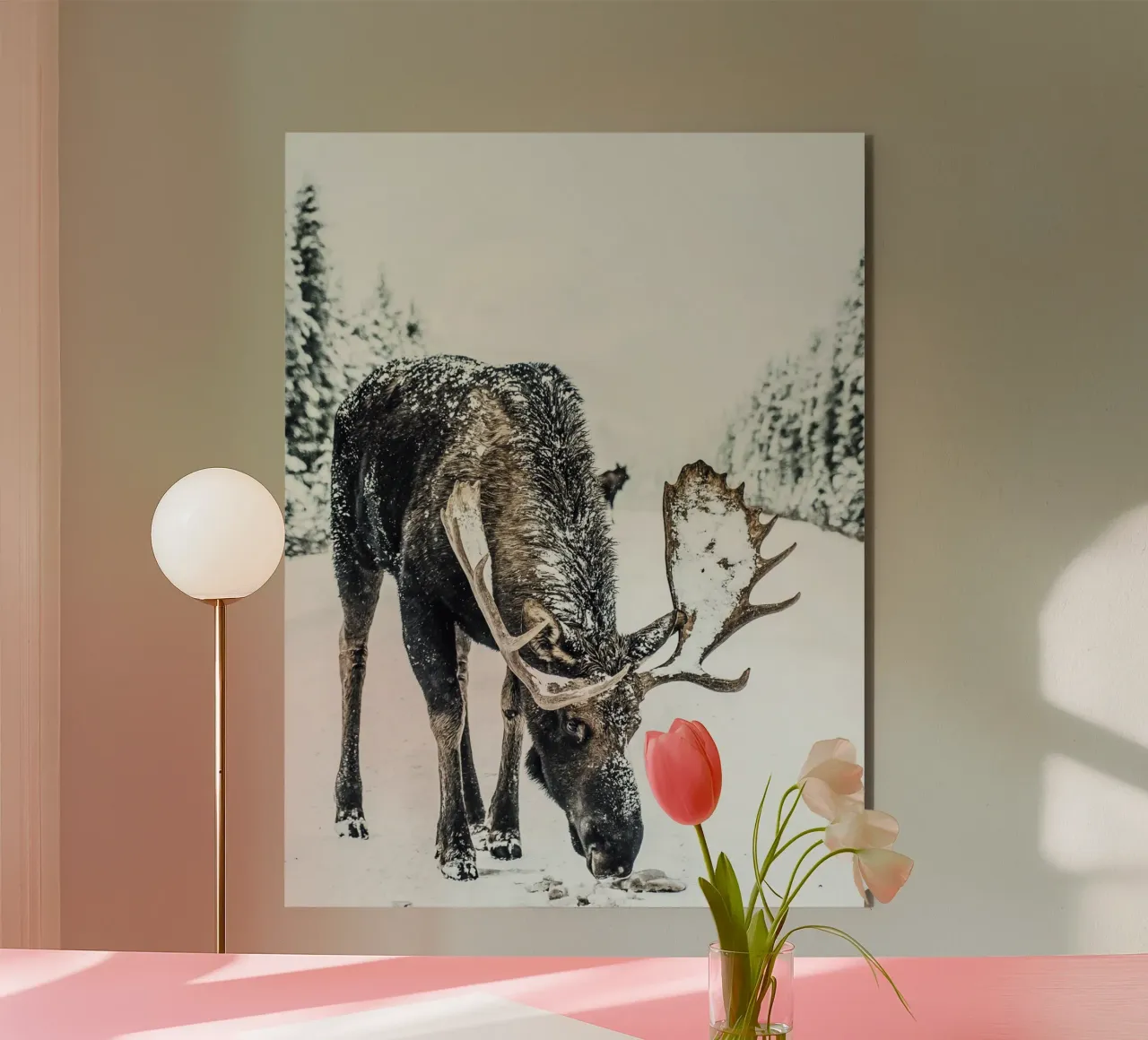 Alce invernale design natura alluminio dibond da Whole©