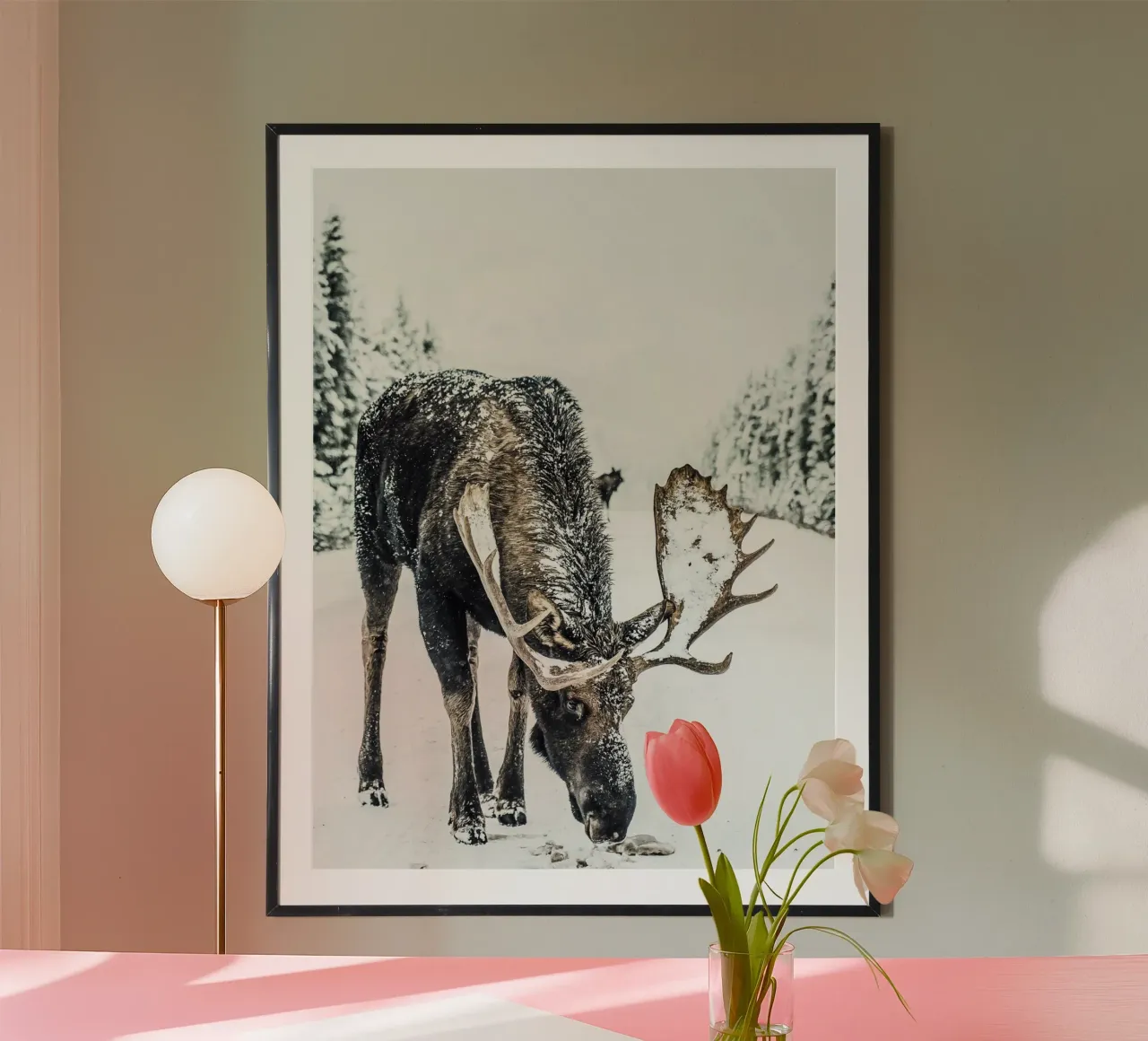 Alce invernale design natura carta hahnemühle da Whole©