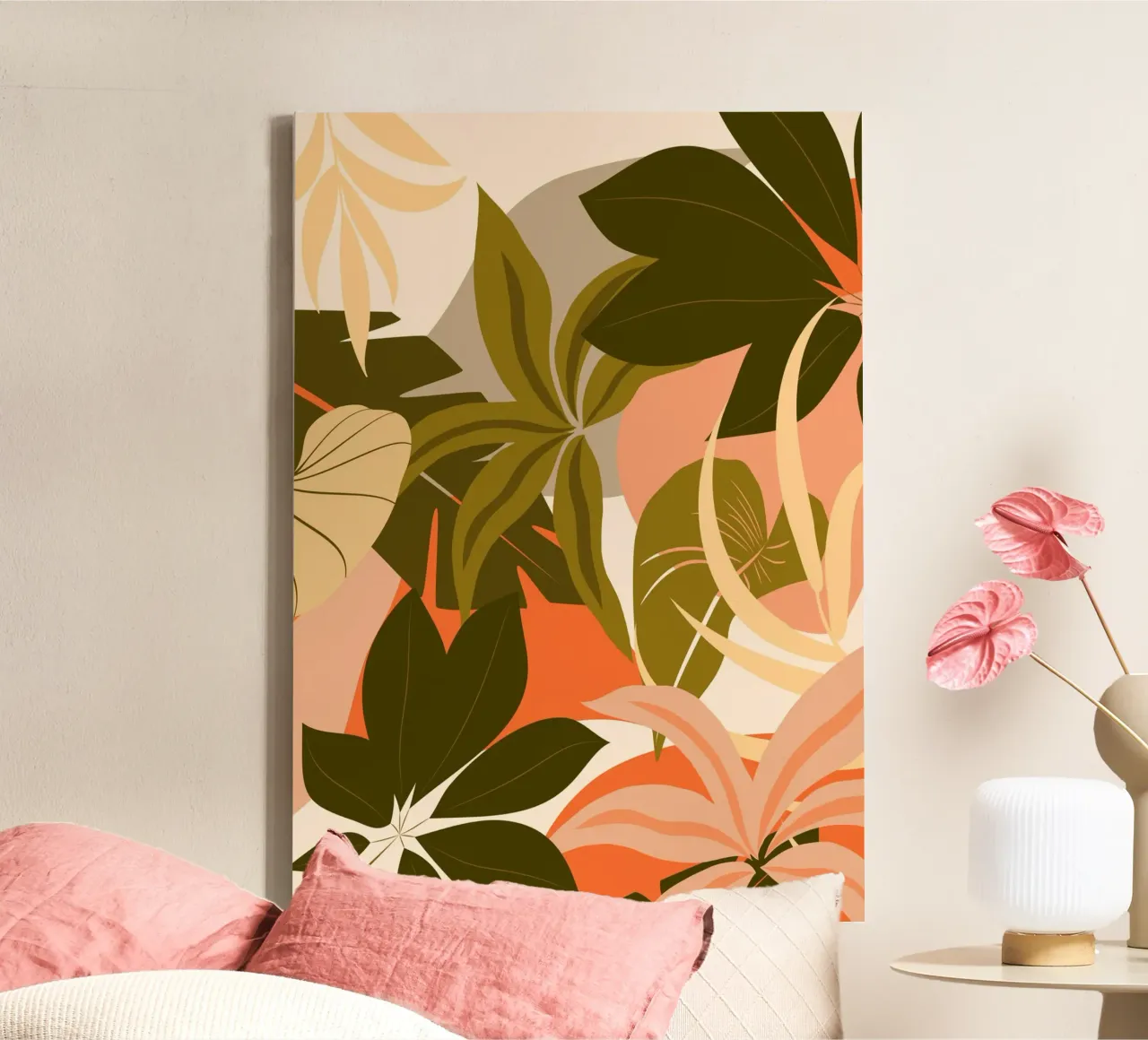 Jungle Abstract 22 canvas met Baklijst van ThingDesign