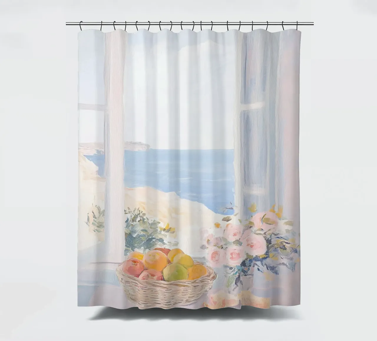 Ispirato a Matisse - Finestra aperta bianca tenda da doccia da Euphoria Theresa