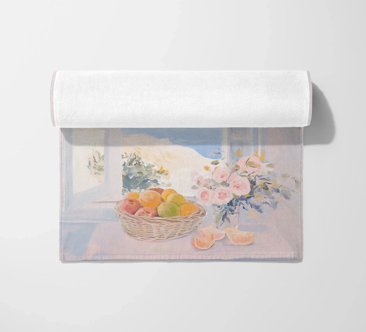 Inspiré par Matisse - Open Window Blanc serviette de plage de Euphoria Theresa