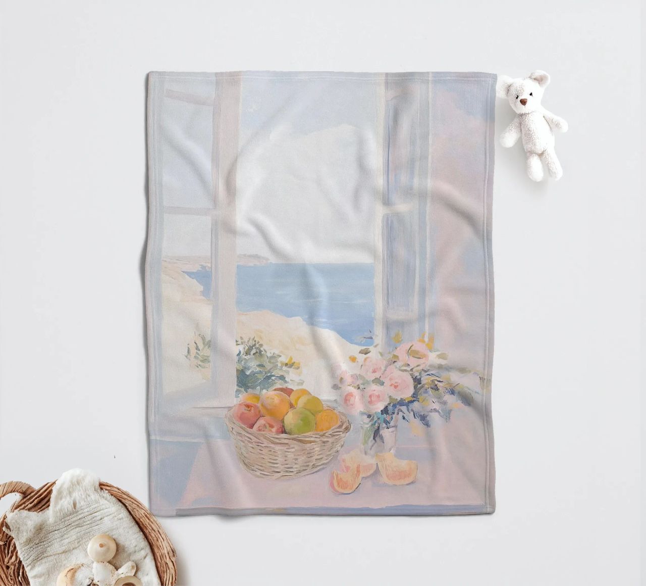 Matisse inspiriert - Open Window Weiß Fleecedecke von Euphoria Theresa
