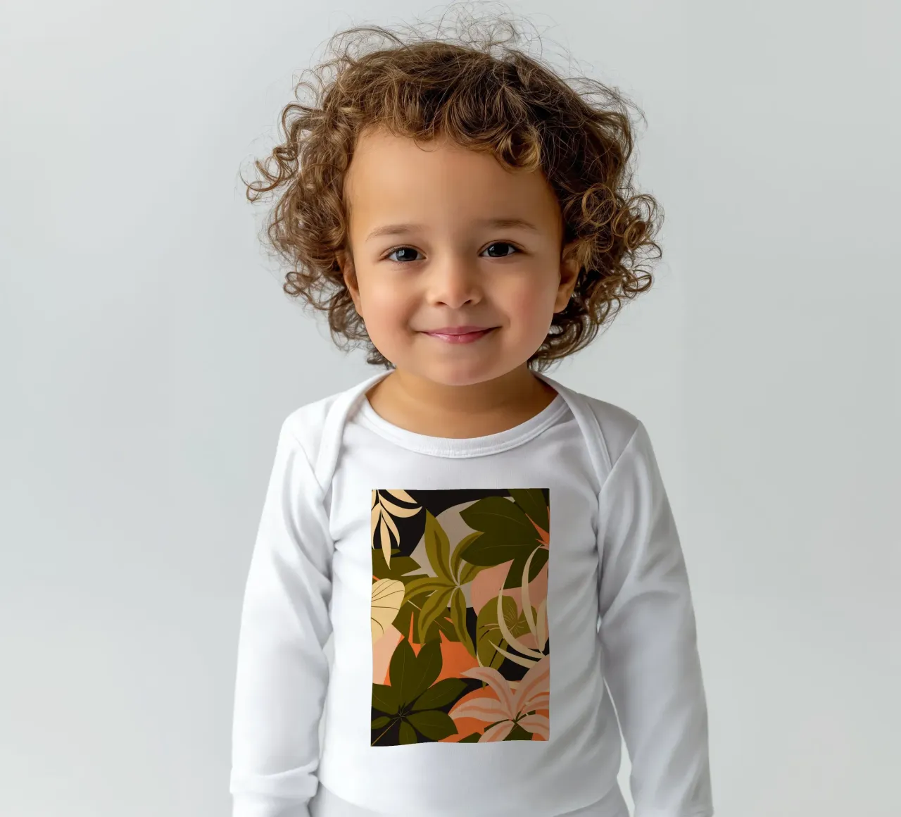 Jungle Abstract 23 long-sleeve baby romper by ThingDesign