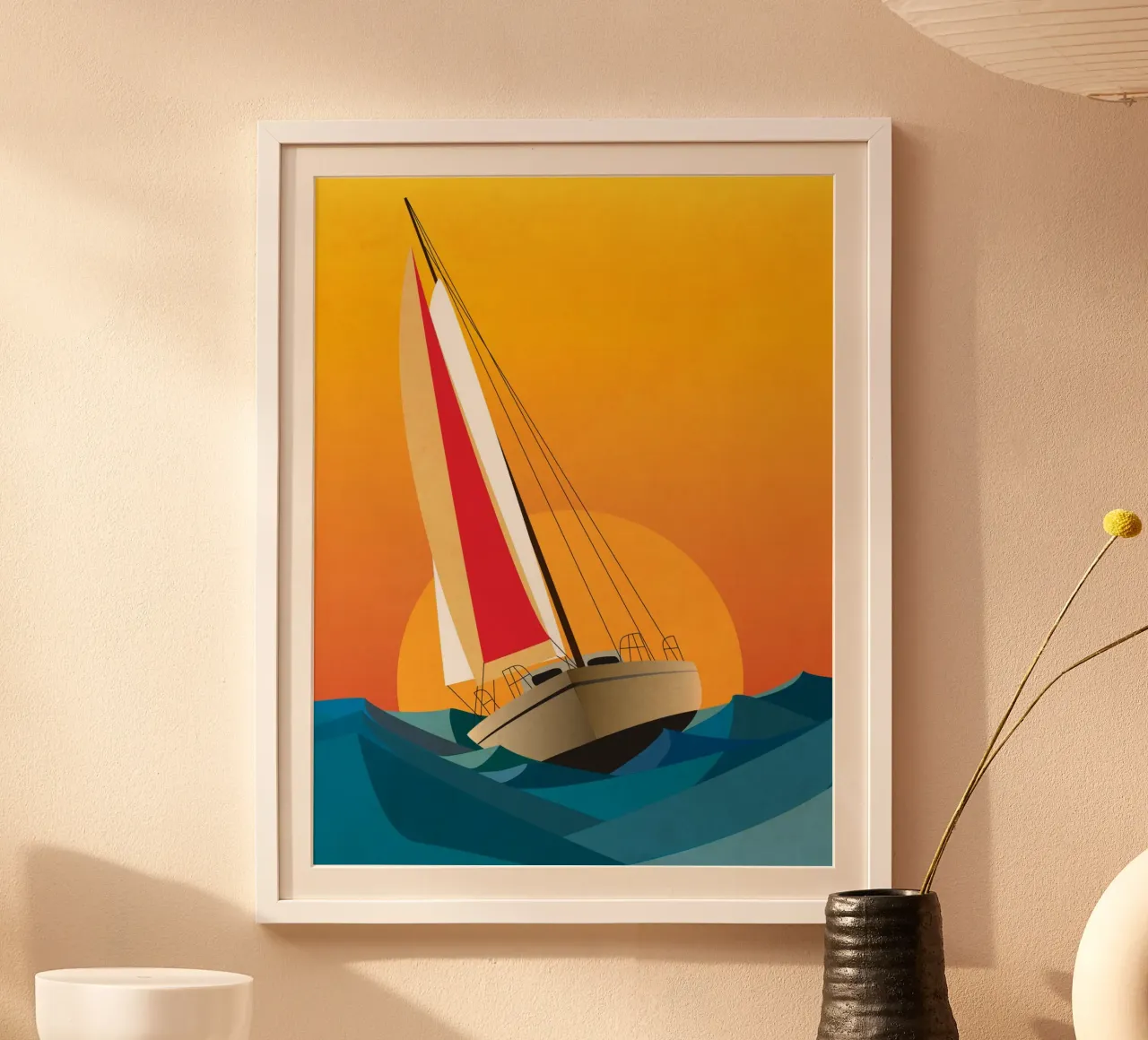 Sailing II poster with wooden frame by LaylaOzFun