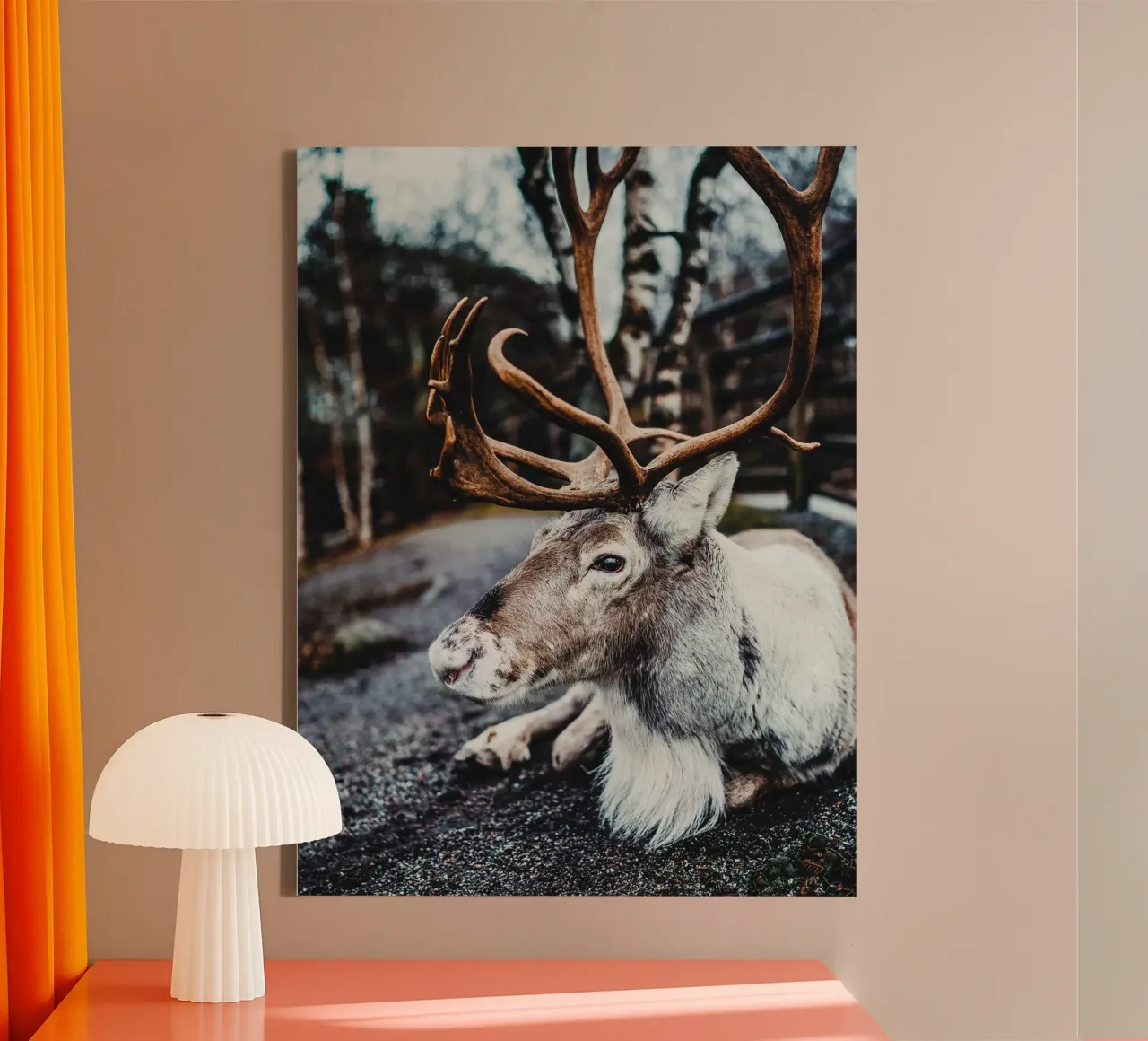 Majestueus rendier natuurontwerp canvas met Baklijst van Whole©