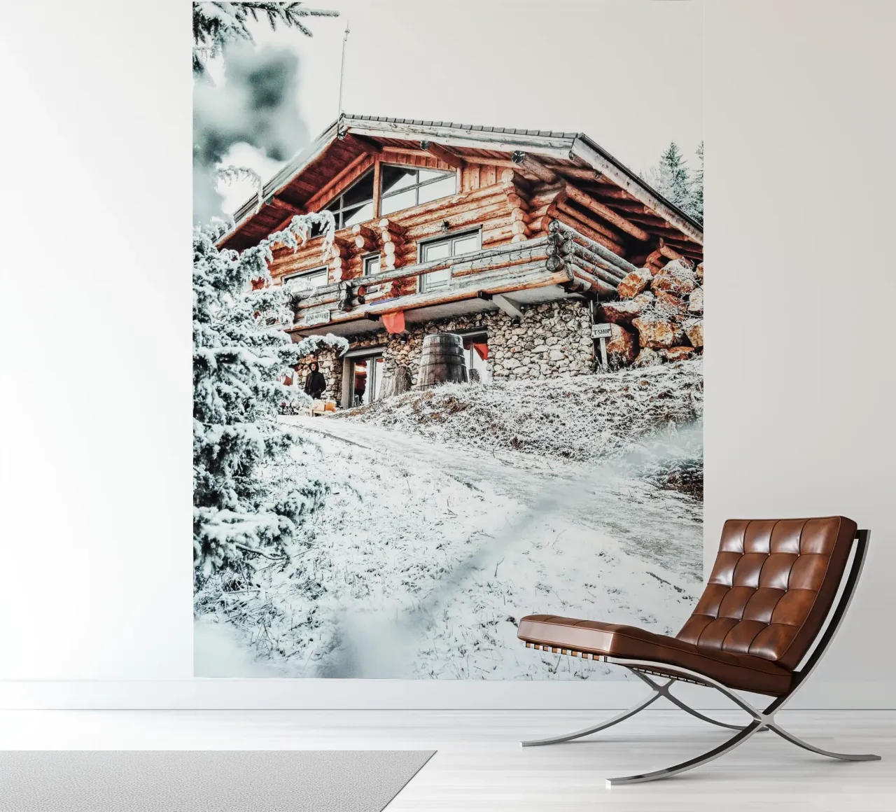 Refuge de montagne hivernal Idylle de la nature papier peint photo de Whole©