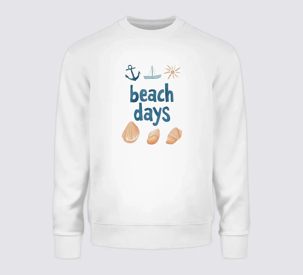 Beach Days No 2 (Without Background) felpa da treechild