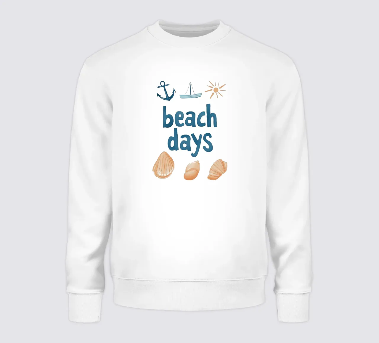 Beach Days No 2 (Without Background) felpa da treechild
