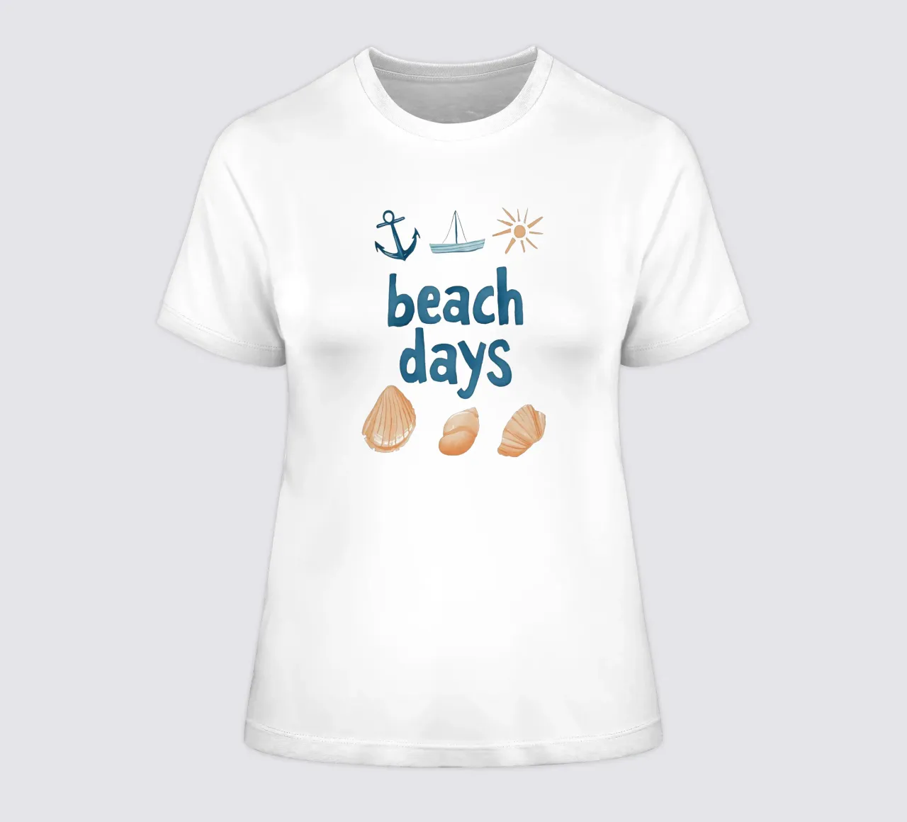 Beach Days No 2 (Without Background) t-shirt da donna da treechild