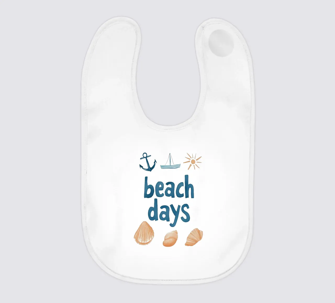 Beach Days No 2 (Without Background) bavaglino da treechild