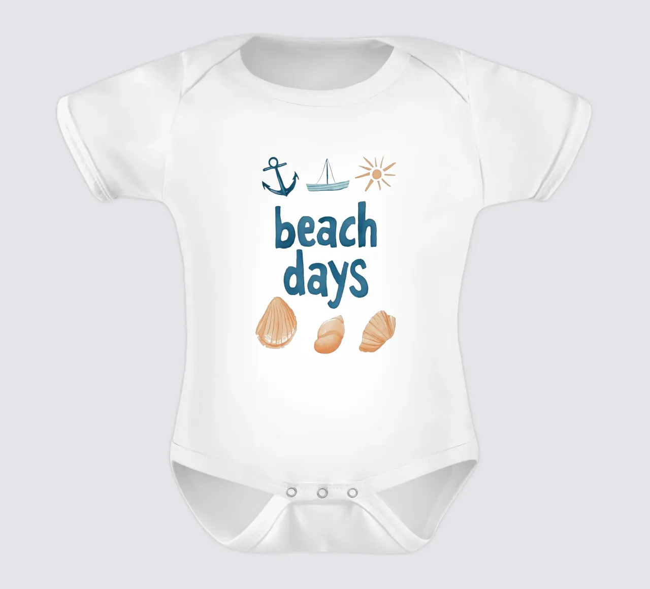 Beach Days No 2 (Without Background) body neonato maniche corte da treechild