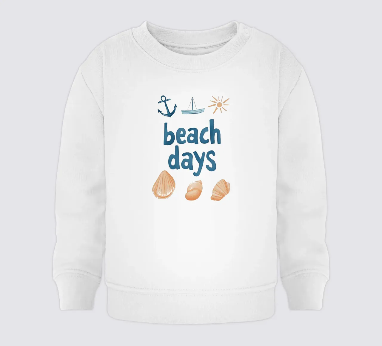 Beach Days No 2 (Without Background) felpa neonato da treechild