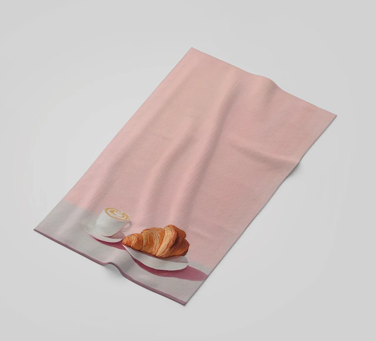 Croissant Caffè Colazione Rosa Preppy telo mare da Euphoria Theresa