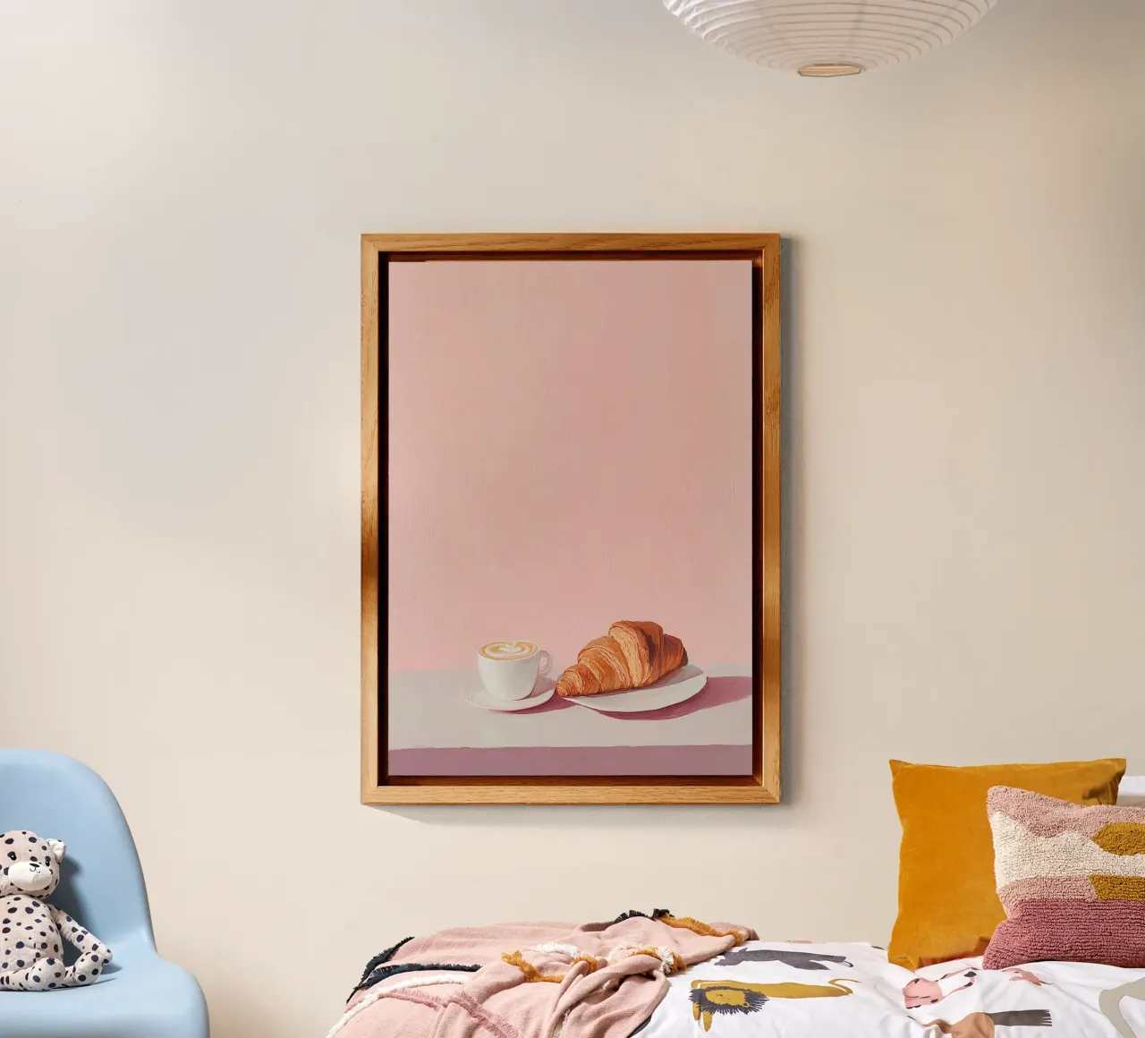 Croissant Caffè Colazione Rosa Preppy pannello forex da Euphoria Theresa