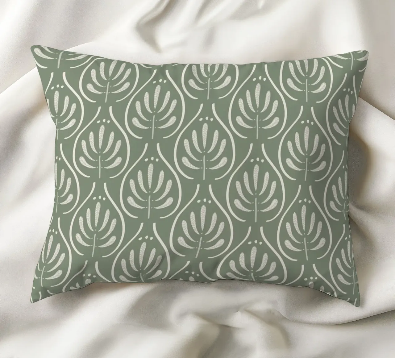 Boho Pattern Sage Green cuscino da anisillustration