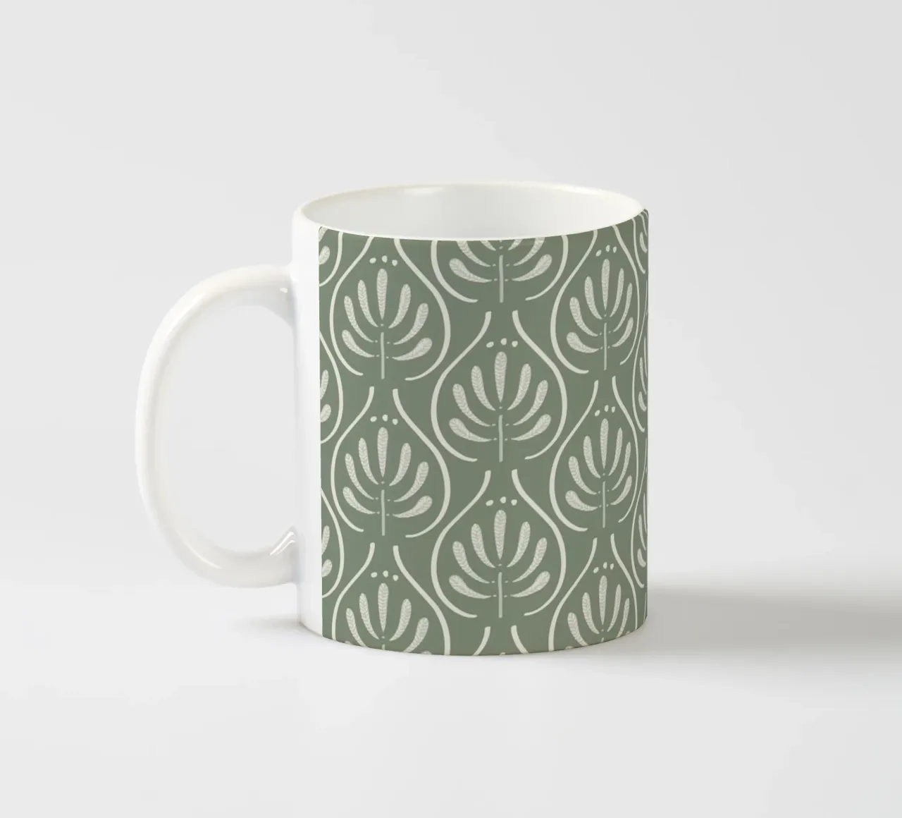 Boho Pattern Sage Green tazza in ceramica da anisillustration