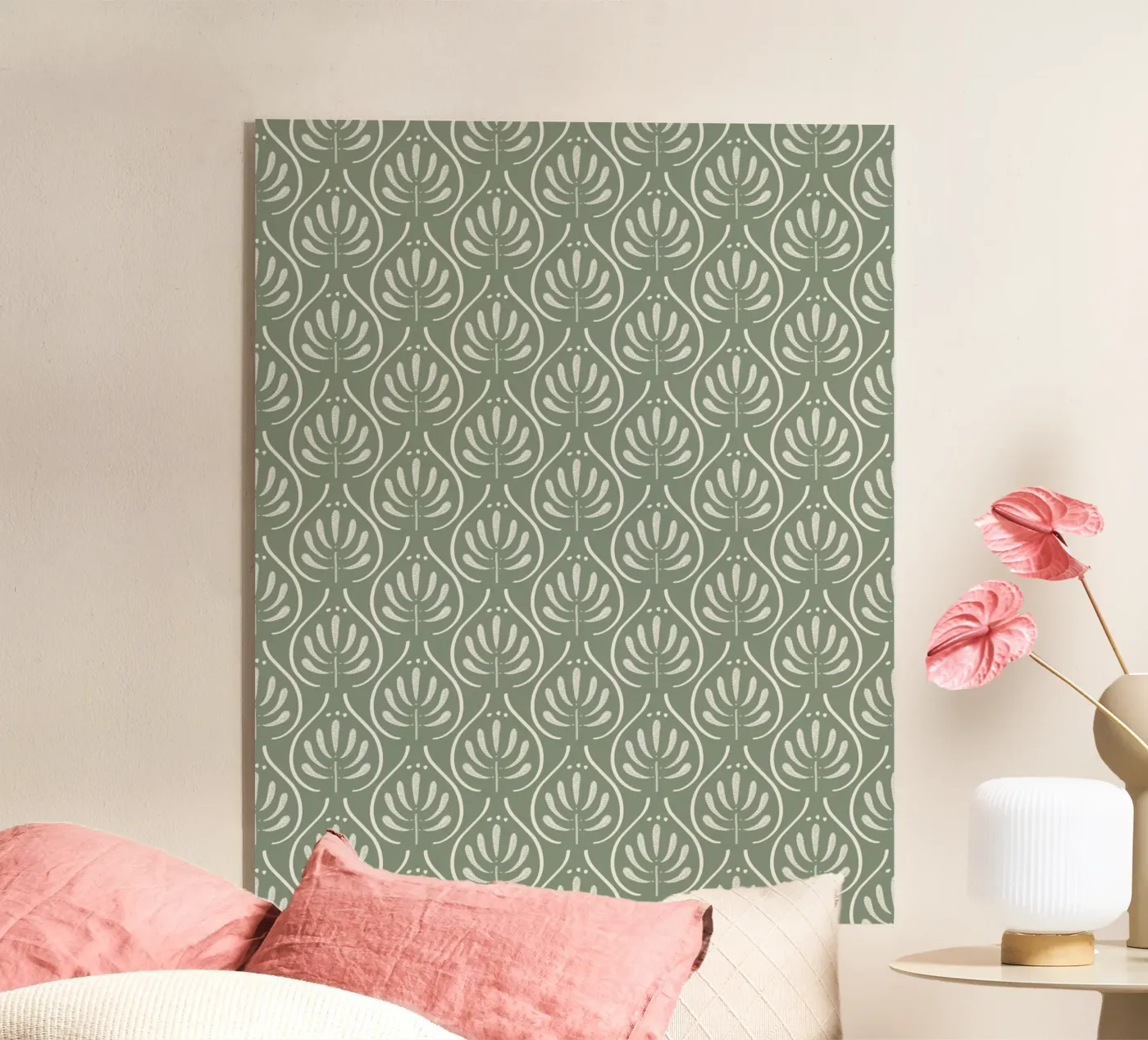 Boho Pattern Sage Green acryl van anisillustration