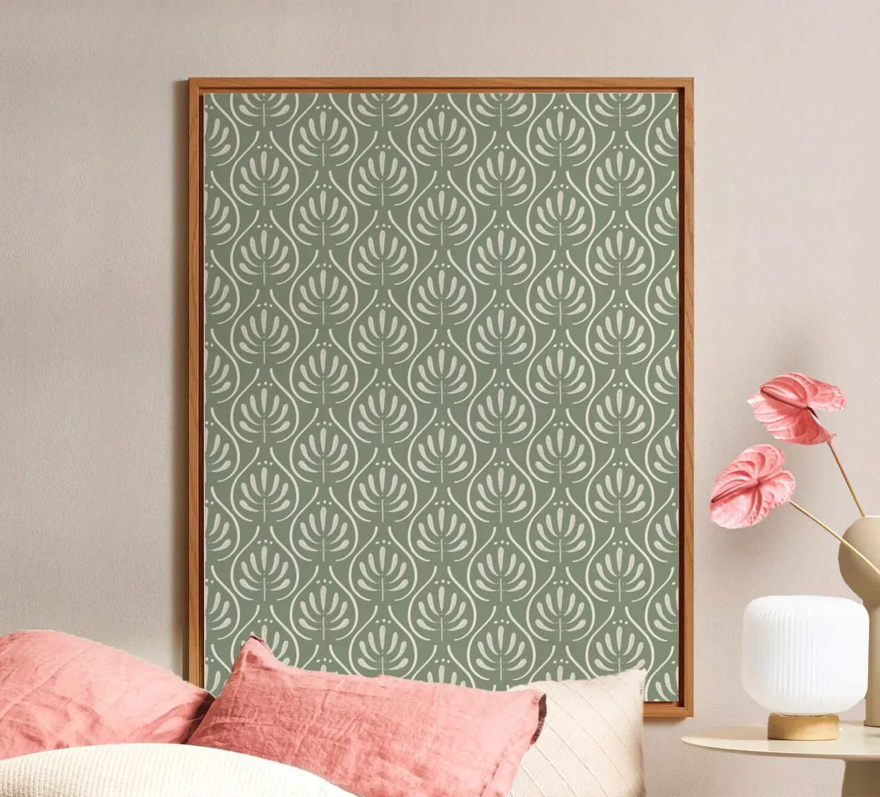 Boho Pattern Sage Green forex plate by anisillustration