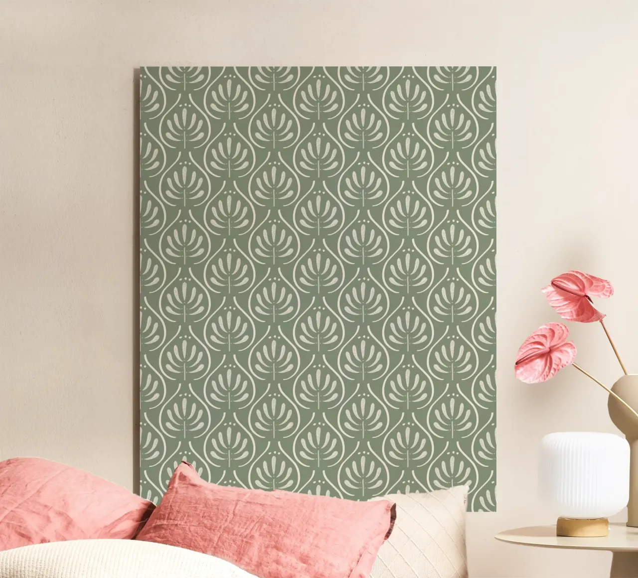 Boho Pattern Sage Green pannello forex da anisillustration