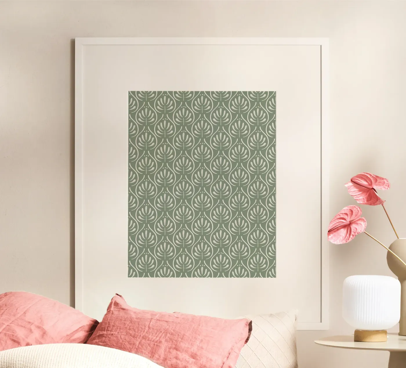Boho Pattern Sage Green poster da anisillustration