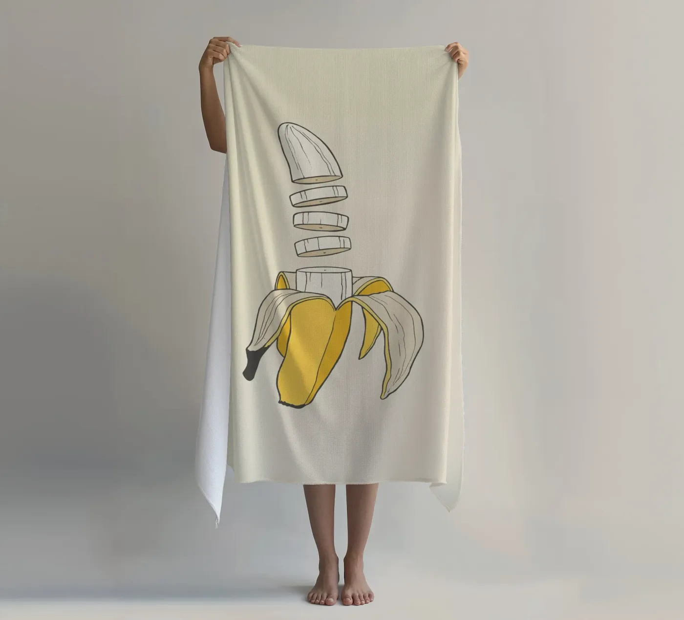 Banana Split strandhanddoek van Rob Art | Illustration
