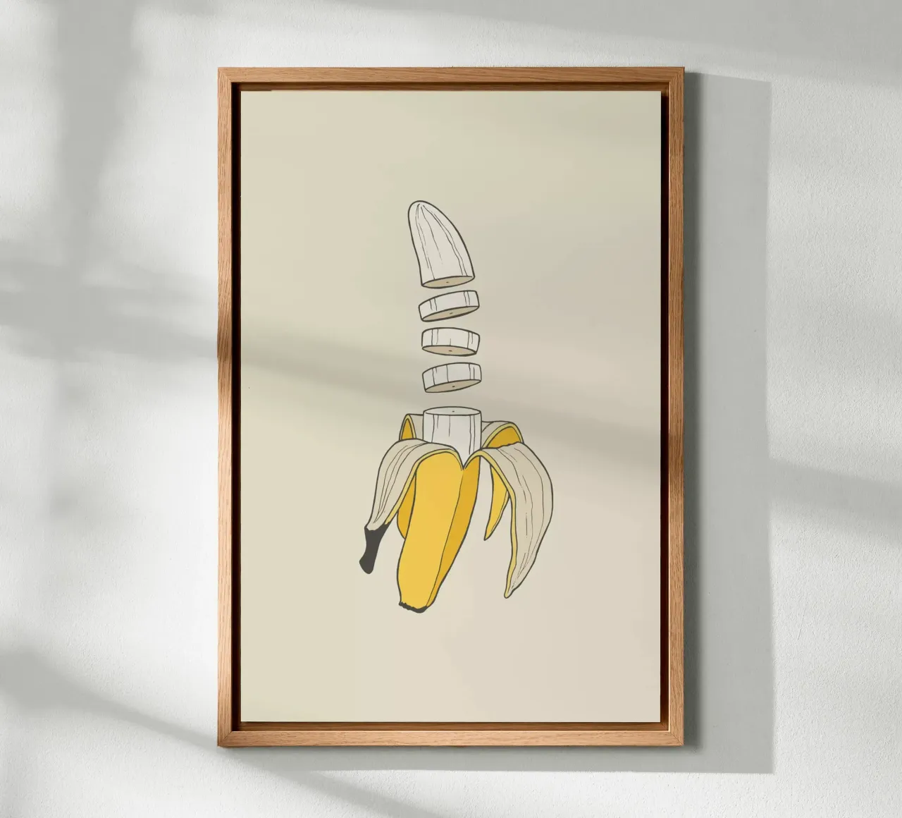 Banana Split canvas with Floater frame by Rob Art | Illustration