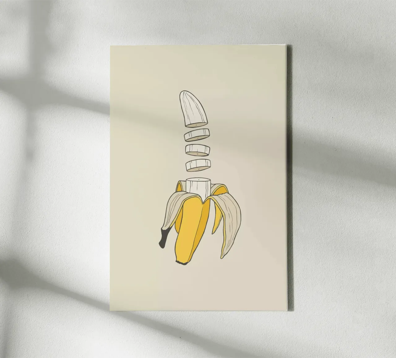 Banana Split canvas with Floater frame by Rob Art | Illustration