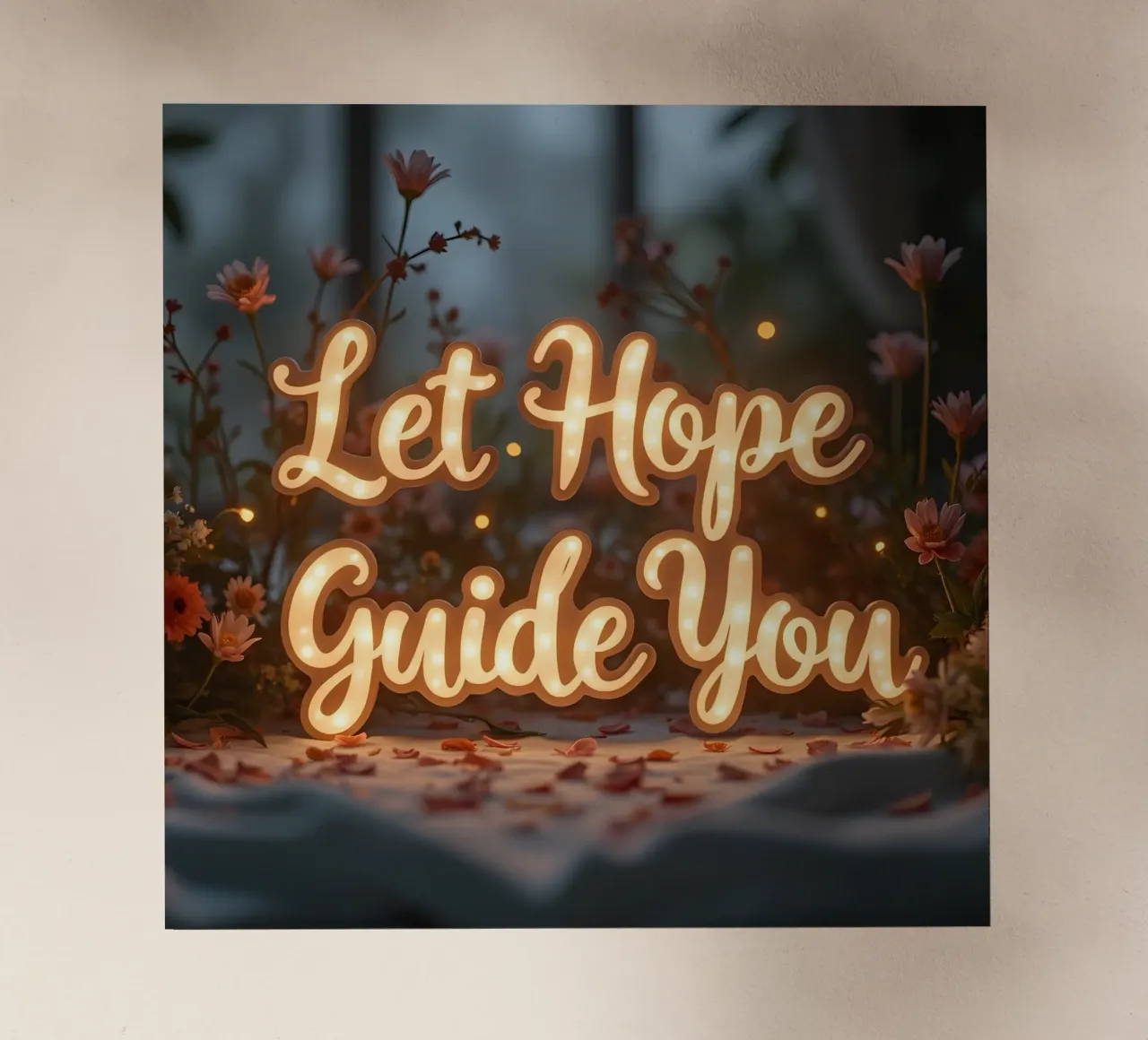 Lasciatevi guidare dalla speranza pellicola backlit da inspirational quote