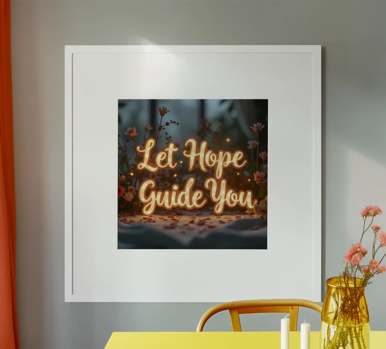 Lasciatevi guidare dalla speranza poster con telaio in alluminio da inspirational quote