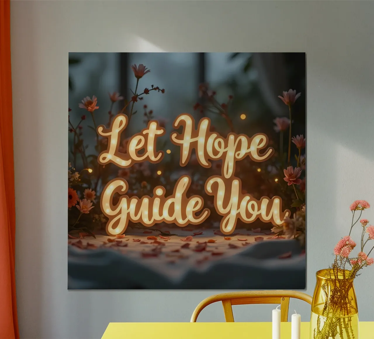 Lasciatevi guidare dalla speranza poster con telaio in alluminio da inspirational quote