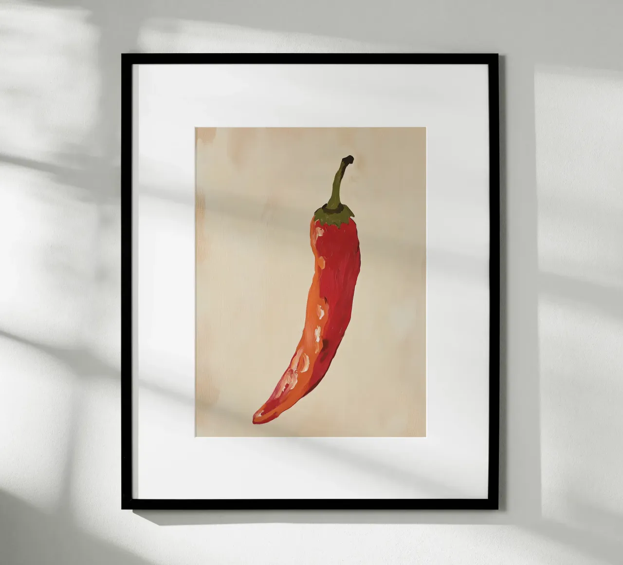 Chilischote Gemüse Paprika Rot Poster mit Aluminium Rahmen von Euphoria Theresa
