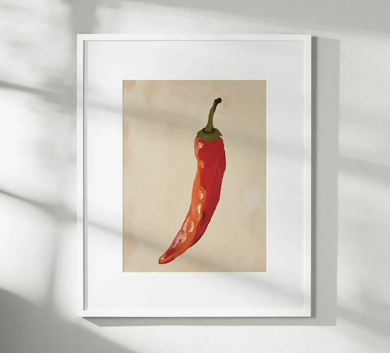 Chilischote Gemüse Paprika Rot Poster mit Aluminium Rahmen von Euphoria Theresa