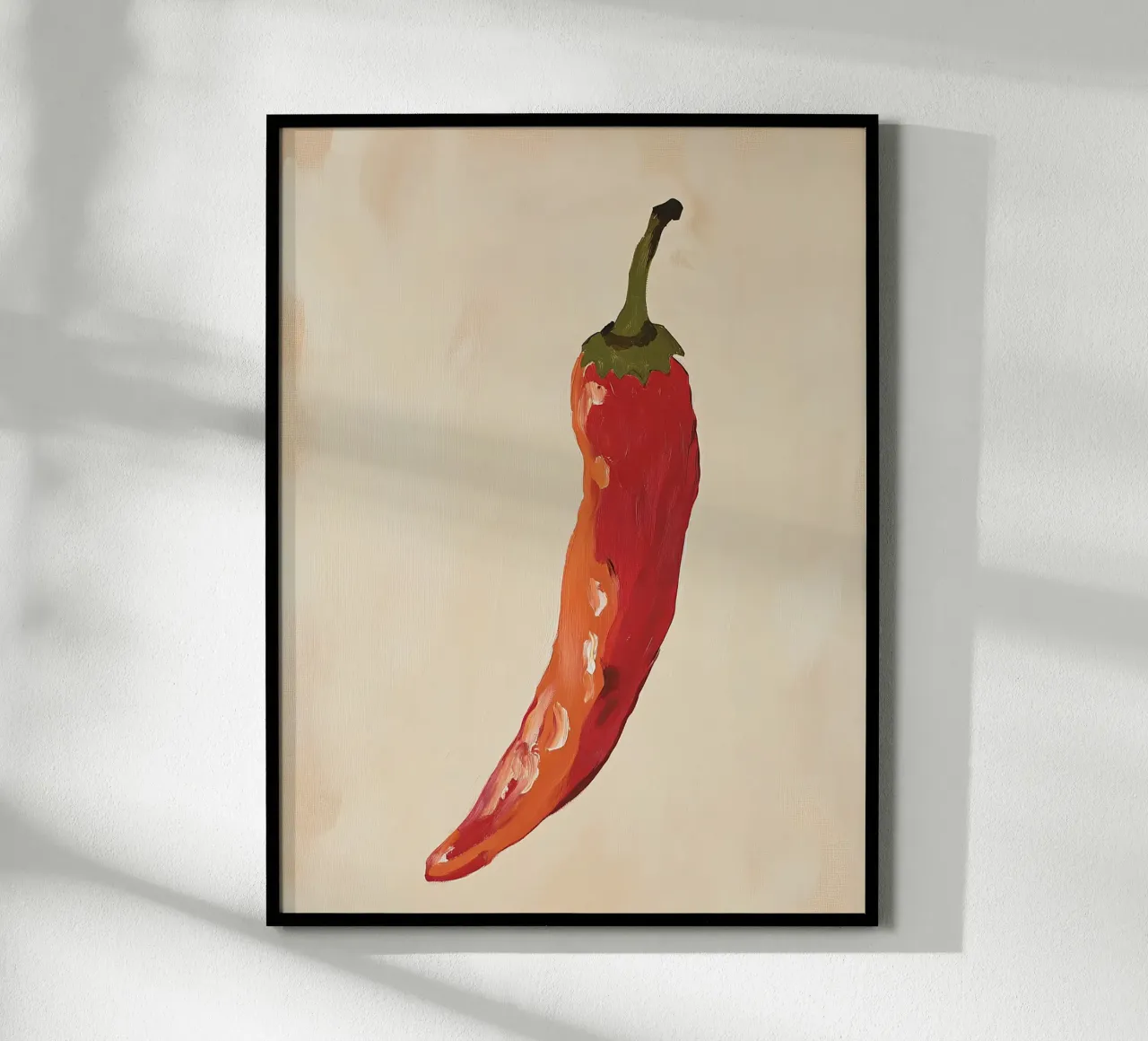 Chilischote Gemüse Paprika Rot Poster mit Aluminium Rahmen von Euphoria Theresa