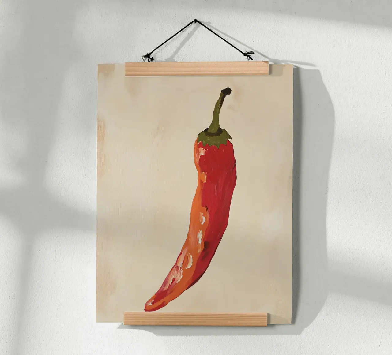Chilischote Gemüse Paprika Rot Poster mit Aluminium Rahmen von Euphoria Theresa