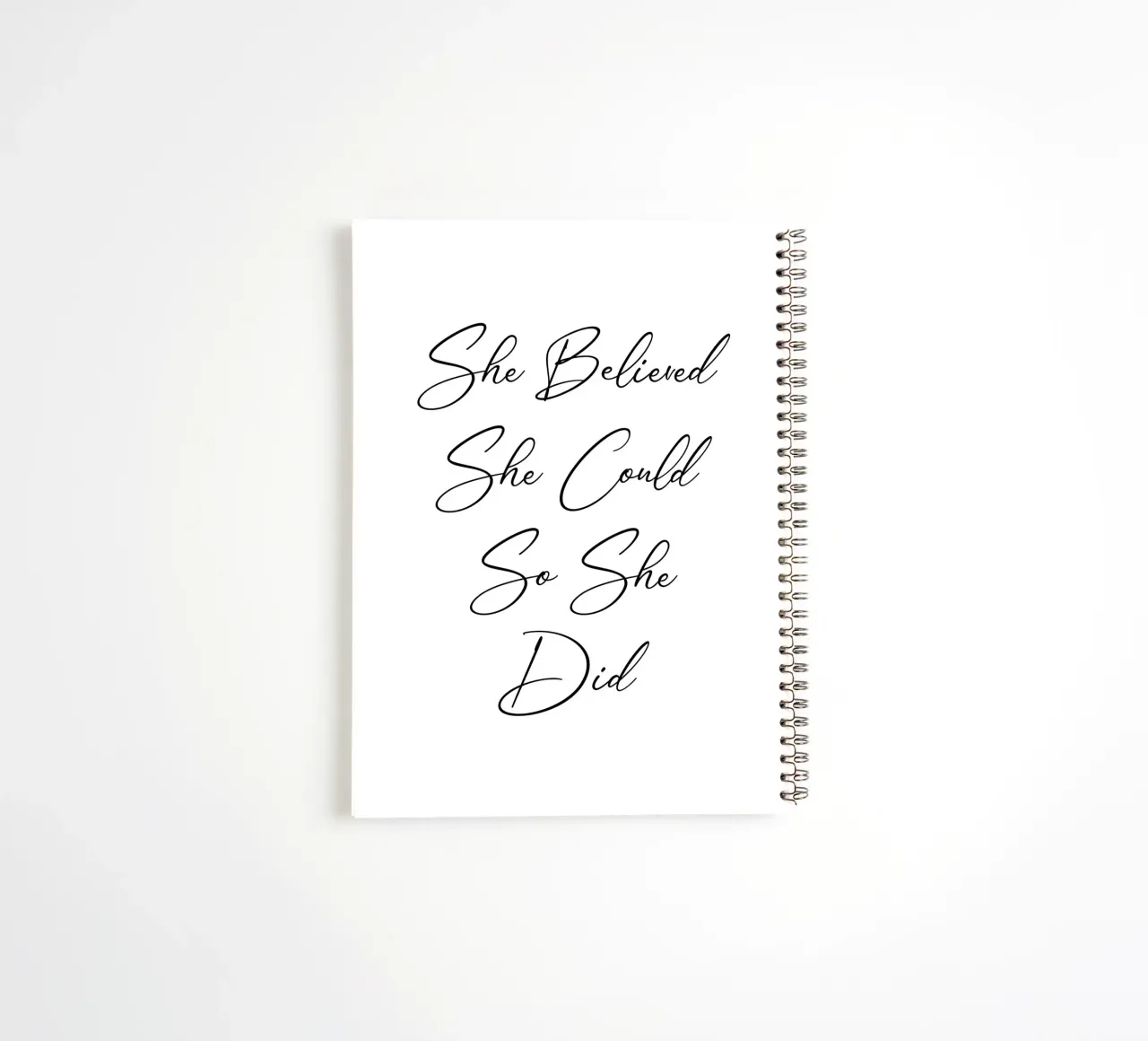 She believed she could so she did quote spiral notebook by Paigaam Studio