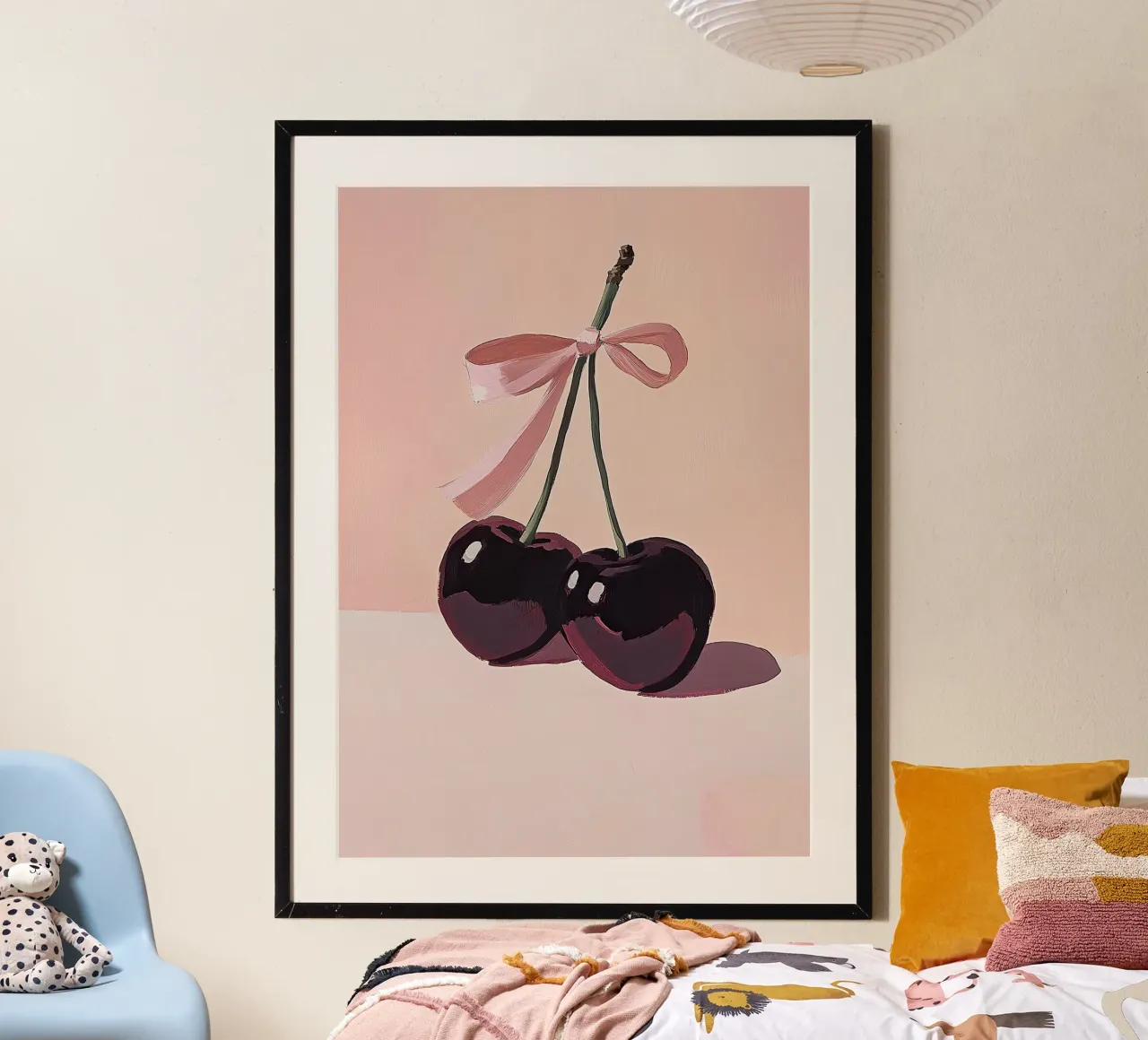 Ciliegia poster con telaio in legno da Euphoria Theresa