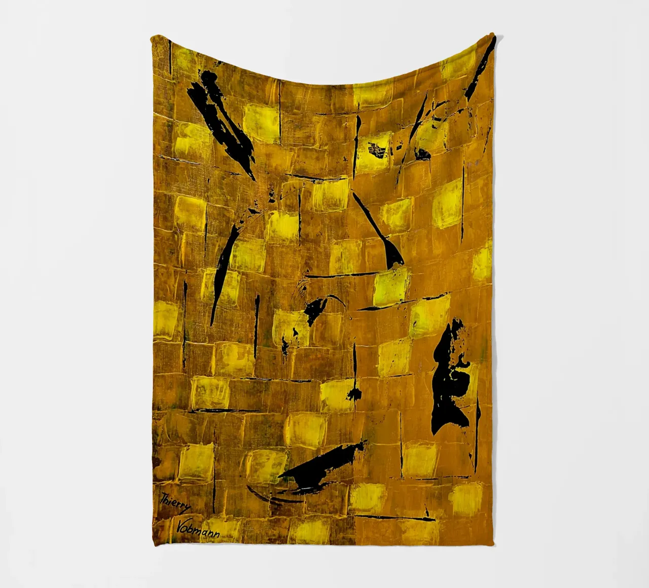 IDEAL GIFT 70 fleece blanket by Thierry Vobmann Abstract painting