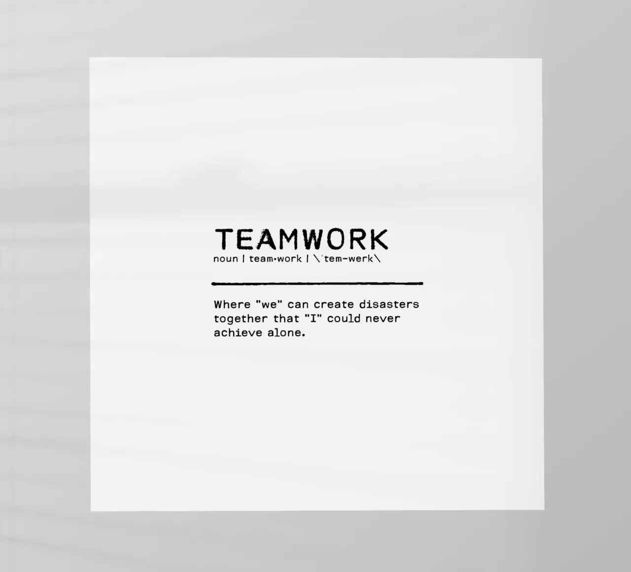 Definitie Citaat - Teamwork backlit folie van Orara Studio