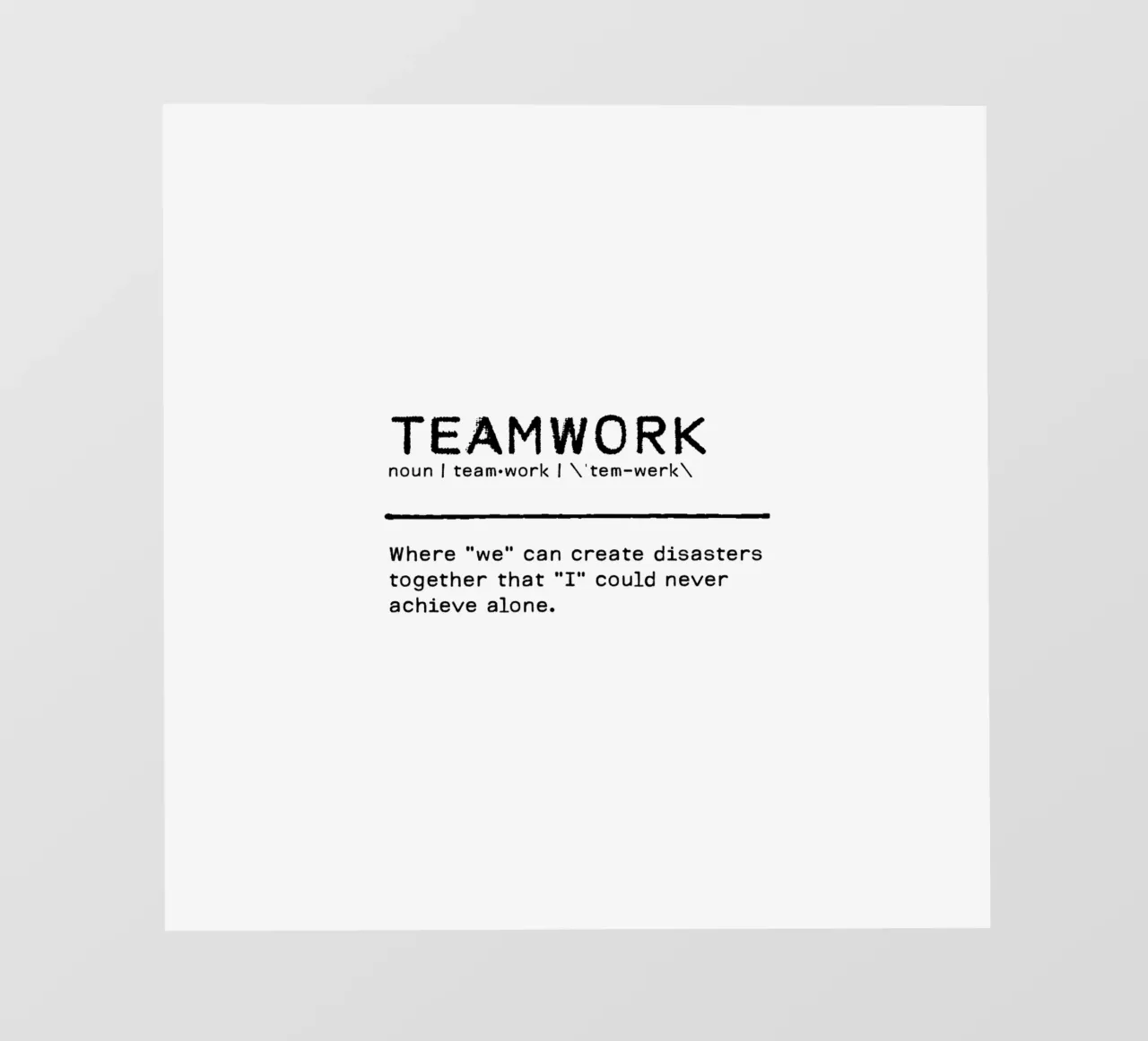 Definitie Citaat - Teamwork backlit folie van Orara Studio