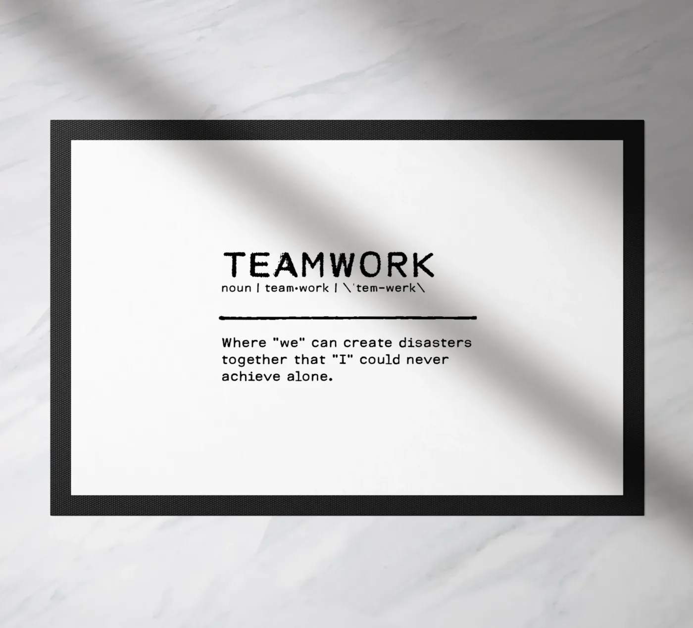 Definition Quote - Teamwork doormat by Orara Studio