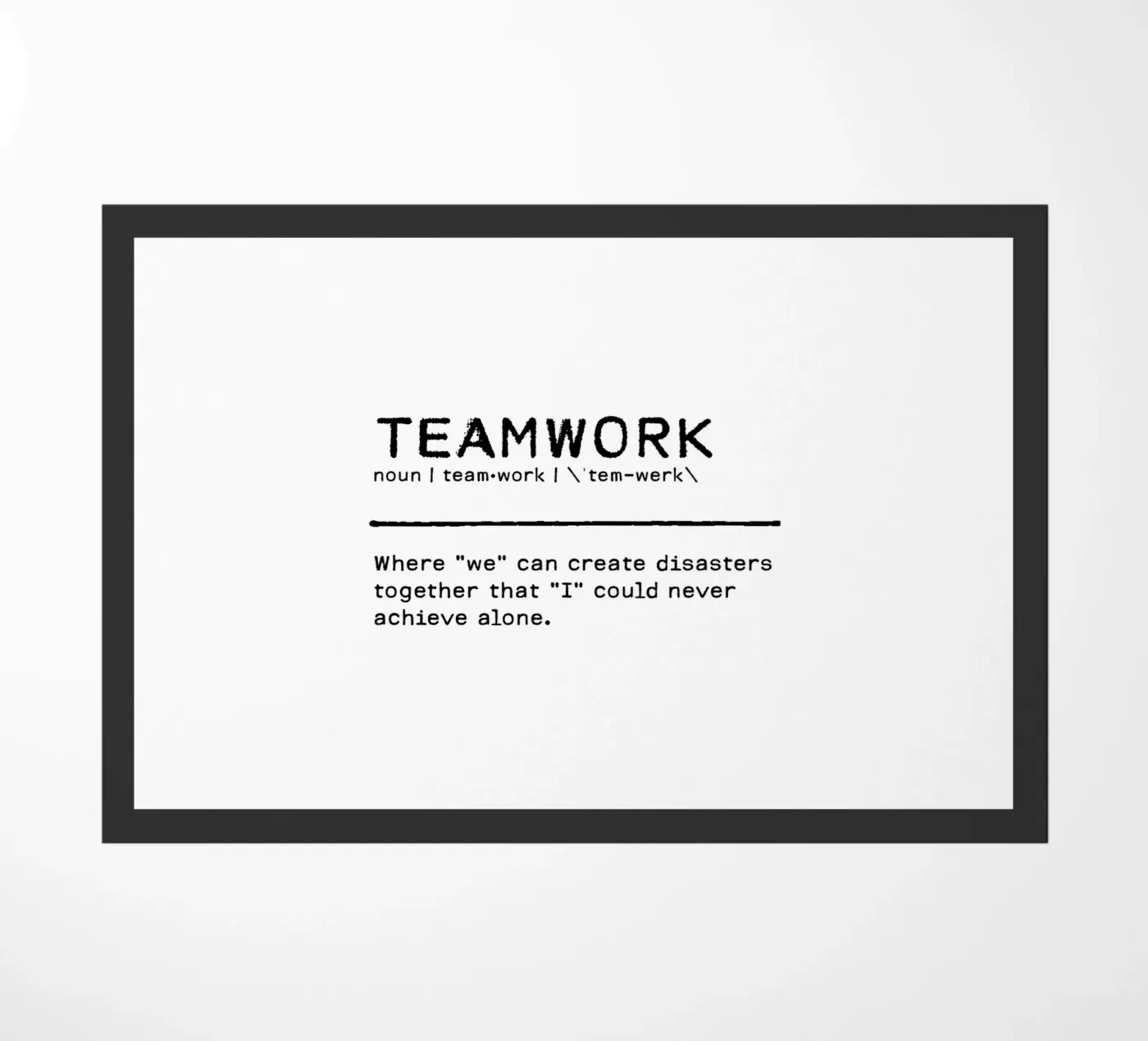 Definition Quote - Teamwork doormat by Orara Studio