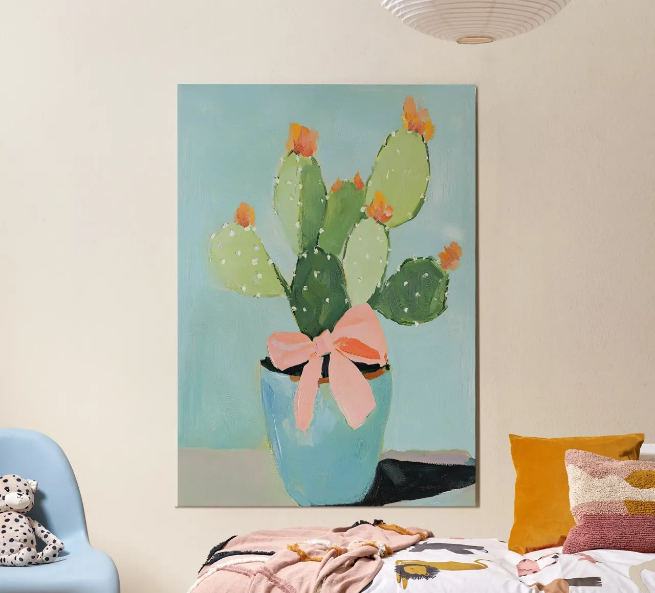 Decorazione con fiocco di cactus, decorazione preppy dopamina poster con telaio in alluminio da Euphoria Theresa