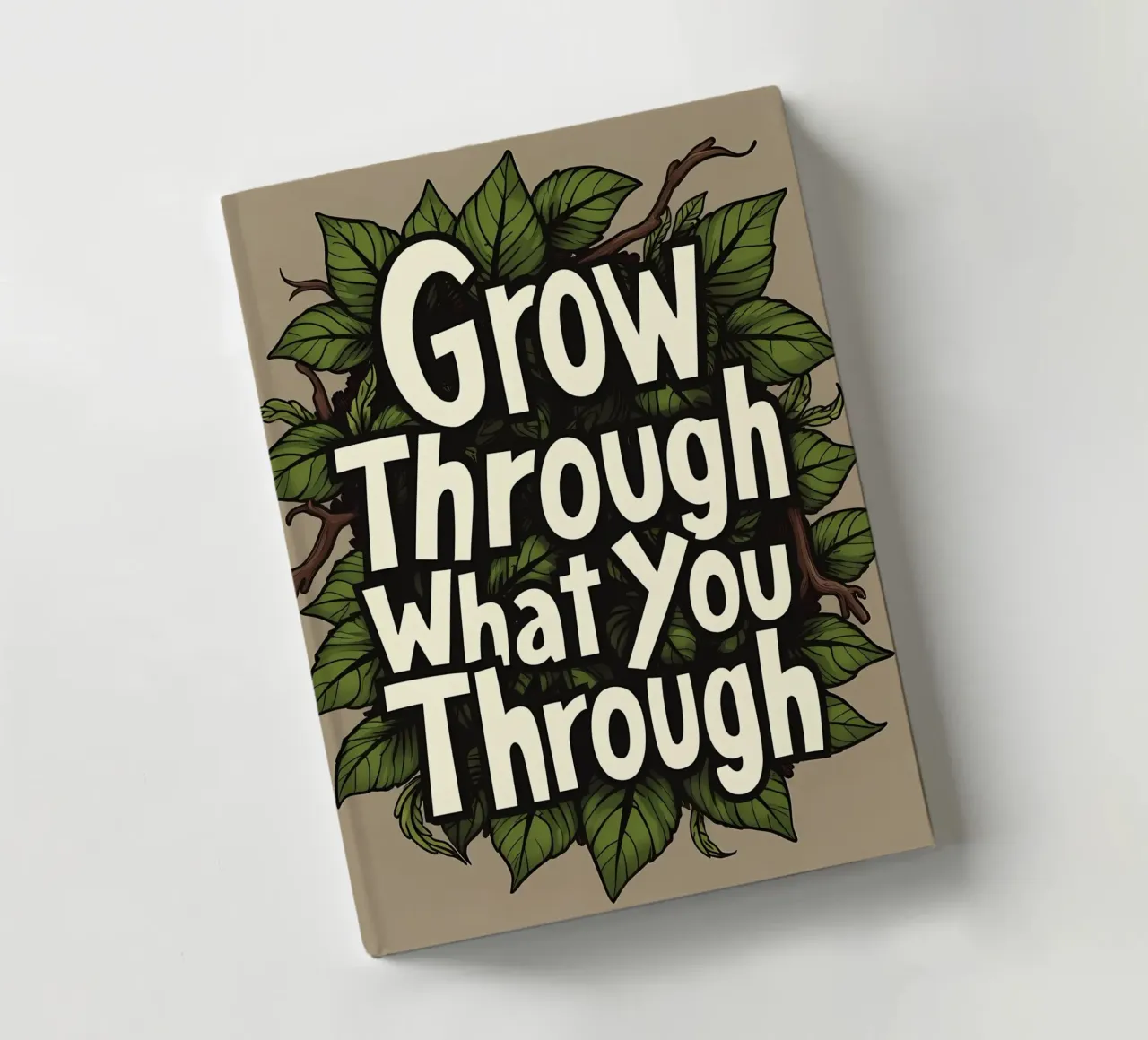 Grow Through It notebook by inspirational quote
